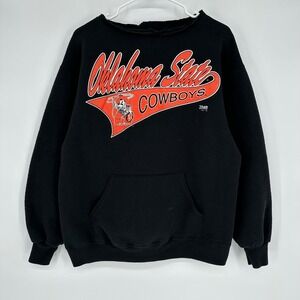 Vintage 90s Oklahoma State Cowboys Sweatshirt Team Edition Black Pistol Pete L
